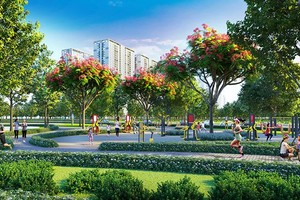 Đại đô thị Hinode Royal Park dành nhiều diện tích cho công viên, sân chơi của trẻ nhỏ.