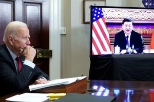 Cuộc họp trực tuyến giữa Tổng thống Mỹ Joe Biden và Chủ tịch Trung Quốc Tập Cận Bình ngày 15/11/2021.