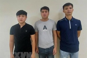 Các đối tượng bị bắt giữ. (Ảnh: TTXVN phát).