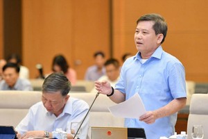 Viện trưởng Viện Kiểm sát Nhân dân Tối cao Lê Minh Trí phát biểu tại phiên họp.