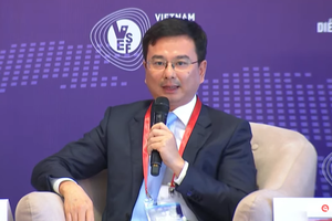 Ông Phạm Thanh Hà, Phó thống đốc Ngân hàng Nhà nước tại phiên thảo luận bàn tròn về tình hình thực hiện các chính sách hỗ trợ doanh nghiệp và người lao động (Diễn đàn Kinh tế - Xã hội Việt Nam 2022)