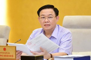 Chủ tịch Quốc hội Vương Đình Huệ phát biểu tại phiên thảo luận.