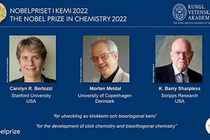 Chân dung 3 nhà khoa học đoạt giải Nobel Hóa học 2022. Ảnh: Nobel Prize.