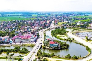 Một góc thị trấn Thạch Hà, Hà Tĩnh.