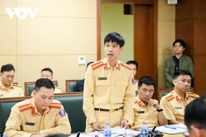 Thiếu tá Phạm Đức Hoàng - Đội trưởng Đội CSGT số 14 (Phòng CSGT Công an TP. Hà Nội)