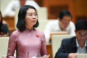 Đại biểu Mai Thị Phương Hoa (Nam Định) phát biểu tại hội trường.