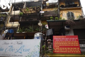 Chung cư nguy hiểm cấp độ D, nhà C8 Giảng Võ.