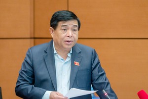 Bộ trưởng Bộ Kế hoạch và đầu tư Nguyễn Chí Dũng phát biểu tại tổ - (Ảnh: Duy Linh).