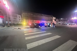 Hiện trường vụ tai nạn. (Nguồn: TTXVN phát)