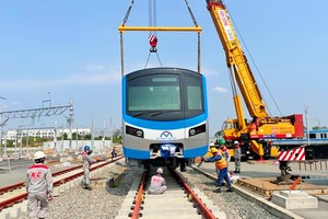 Tiến độ thi công toàn dự án Metro số 1 đạt gần 94%, trong đó nhiều hạng mục đã hoàn thành từ 98 đến 100% khối lượng thi công. Ảnh: Lê Toàn.