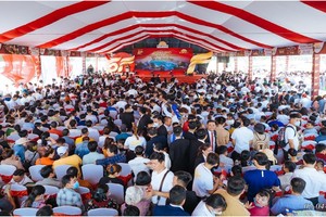 Toàn cảnh lễ giới thiệu khu compound thông minh, khép kín, giá rẻ 5F Apollo cuối tuần qua.