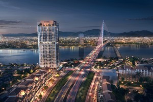 Dự án Sun Cosmo Residence Da Nang tôn vinh văn hóa bản địa trong kiến trúc hiện đại. Ảnh phối cảnh minh họa.