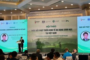 Ông Nguyễn Đình Thọ, Viện trưởng, Viện Chiến lược, Chính sách tài nguyên và môi trường (ISPONRE) tại sự kiện.