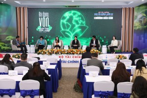 Các diễn giả thảo luận tại Hội thảo “Đa dạng vốn cho phát triển bền vững” do Báo Tài chính - Đầu tư tổ chức.