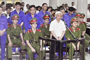 Bị cáo Nguyễn Đức Kiên tại tòa trong phiên tuyên án sáng 9/6