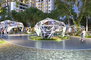 Quảng trường Sapphire tinh tế với những tác phẩm garden décor độc đáo