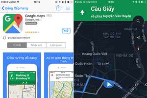 Google Maps cho tải về từ App Store Việt Nam và đã hỗ trợ hầu hết các tính năng.