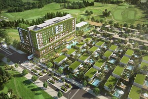 Phối cảnh condotel 5 sao Naman Garden trong khu nghỉ dưỡng cao cấp Naman Retreat