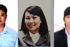 Chi, Hoàng, Huệ đang bị truy nã. Ảnh:Bộ Công an.