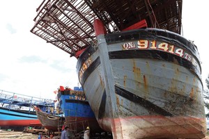Sửa chữa và đóng mới tàu cá theo Nghị định 67/2014/NĐ-CP tại Quảng Nam. Ảnh: Đức Thanh
