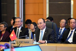 Thủ tướng Nguyễn Xuân Phúc dự Hội nghị Cấp cao ASEAN với Hoa Kỳ, Trung Quốc, Hàn Quốc, Nhật Bản. Ảnh: VGP/Quang Hiếu