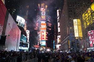 Quảng trường Thời đại trong một đêm giao thừa. Ảnh:AP.