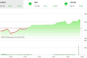 Phiên chiều 8/1: Tiếp tục bứt tốc