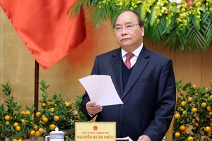 Thủ tướng Nguyễn Xuân Phúc phát biểu tại phiên họp. Ảnh: VGP/Quang Hiếu