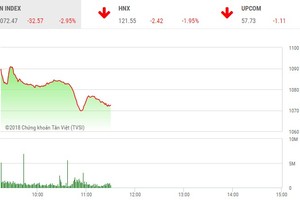 Phiên sáng 5/2: Ồ ạt bán tháo, thị trường lao dốc