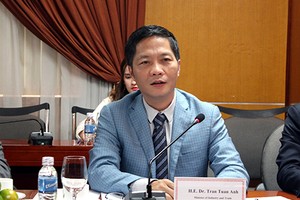 Bộ trưởng Tuấn Anh tại hội đàm chiều 4/4.