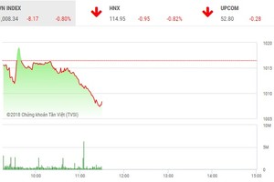 Phiên sáng 18/6: Bluechip tiếp tục bị bán, thị trường giảm mạnh