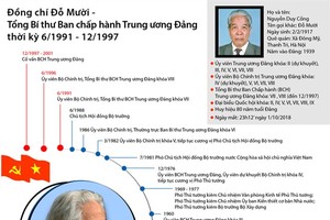 Quá trình công tác của nguyên Tổng Bí thư Đỗ Mười