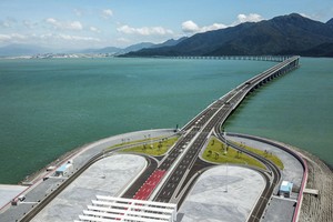 Cầu nối Hong Kong - Macau - Chu Hải trước khi được khánh thành. Ảnh:SCMP.