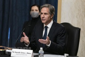 Ông Antony J. Blinken trong phiên điều trần tại Ủy ban Đối ngoại Thượng viện Mỹ ở Washington, DC, ngày 19/1/2021. (Ảnh: AFP/TTXVN)