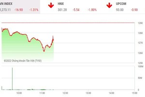 Giao dịch chứng khoán phiên sáng 7/6: Sắc đỏ bao trùm, VN-Index giảm mạnh