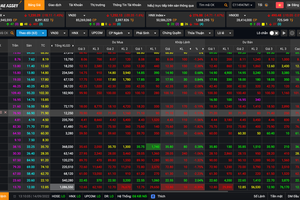 Bảng điện tử chỉ hiện 2 cột dư bán, trong khi bên dư mua trống không của mã OGC lúc 13h10 chiều 14/9.