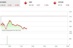 Giao dịch chứng khoán phiên sáng 22/9: Sắc đỏ bao trùm, VN-Index mất mốc 1.200 điểm