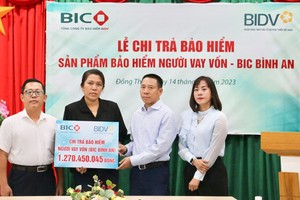 BIC chi trả gần 1,3 tỷ đồng quyền lợi bảo hiểm người vay vốn cho khách hàng của BIDV Sa Đéc 