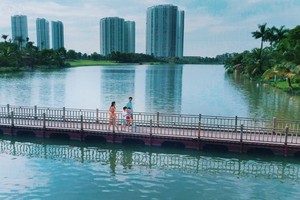 Ecopark có hơn 100ha là cây xanh, mặt nước