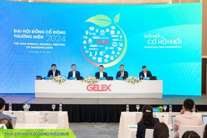 Toàn cảnh ĐHĐCĐ năm 2024 của Công ty cổ phần Tập đoàn GELEX diễn ra sáng 28/3.