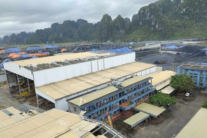 Ảnh chụp hiện trường tổn thất sau bão tại Công ty CP Công nghiệp tàu thủy Đông Bắc - Quảng Ninh