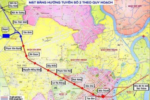 Sơ đồ hướng tuyến metro số 2 (Bến Thành - Tham Lương)