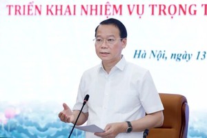 Bộ trưởng Bộ Nông nghiệp và Môi trường Đỗ Đức Duy phát biểu tại buổi giao ban ngày 13/5. Ảnh: Khương Trung