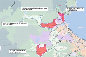 Các vị trí thực hiện Khu thương mại tự do Đà Nẵng.