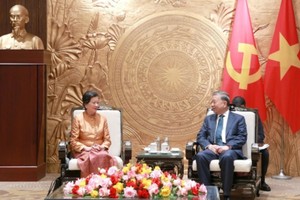 Tổng Bí thư Tô Lâm tiếp Đại sứ Vương quốc Campuchia tại Việt Nam Chea Kimtha.