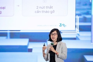 Bà Đặng Nguyệt Minh, Giám đốc Nghiên cứu Dragon Capital trình bày tham luận tại hội thảo. Ảnh: Dũng Minh