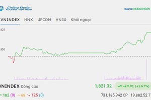 TCB thăng hoa, VN-Index vượt qua mốc 1.820 điểm 