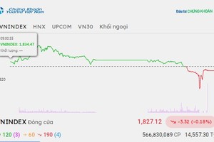 Phiên giao dịch chiều 9/9: Rung lắc mạnh, VN-Index giữ được vùng 1.820 điểm