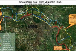 Theo đề xuất, dự án gồm tuyến đại lộ cảnh quan ven sông dài tổng cộng khoảng 80 km chạy dọc theo hai bên bờ sông từ cầu Hồng Hà đến cầu Mễ Sở. 
