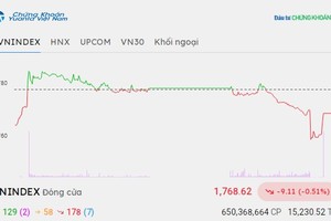 Lực cầu bắt đáy cuối phiên giúp VN-Index thu hẹp đà giảm 